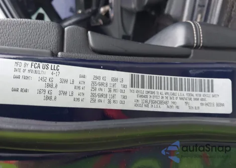 2017 Jeep Grand Cherokee Limited 4X4 z USA, uszkodzony, nr VIN 1C4RJFBG0HC885487